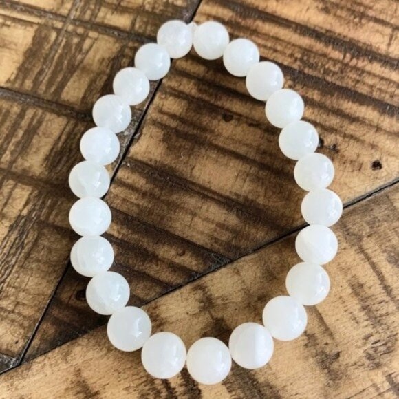 8mm Moonstone Chakra Stretch Bead Bracelet - Picture 1 of 9